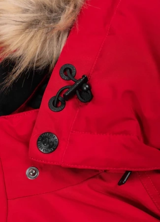 Kurtka zimowa pikowana parka z kapturem Pitbull West Coast  FOREST Czerwona