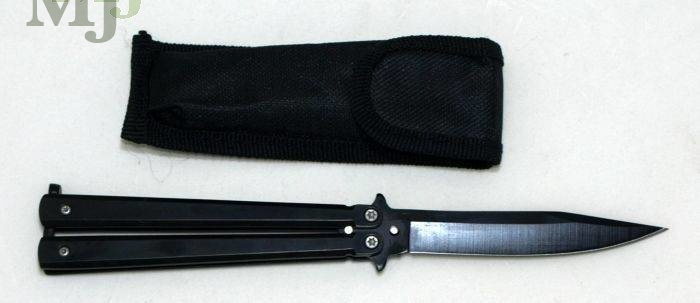 Nóż motylkowy motylek składany czarny 