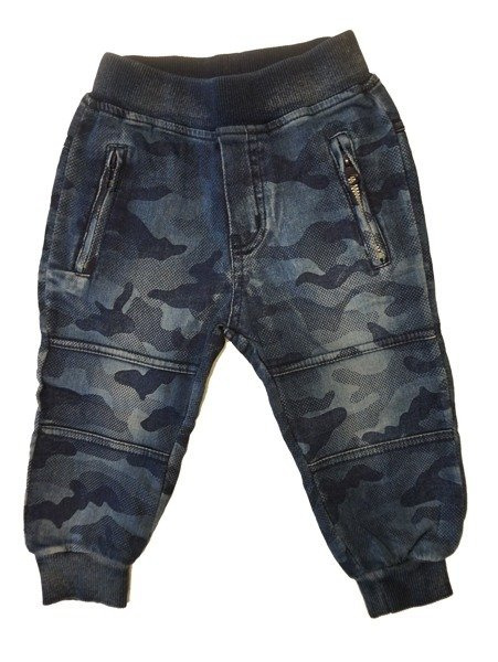 Spodnie bawełniane moro chłopięce/dziecięce-motyw dżins.