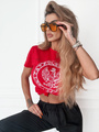 Koszulka T-shirt damska Orzeł w kole czerwona
