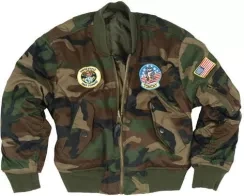 Kurtka chłopięca Lotnicza Pilotka MA1 kolor woodland