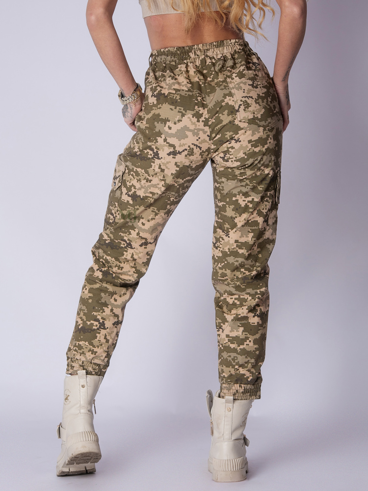 Spodnie joggery moro damskie AT- digital dwie kieszenie boczne