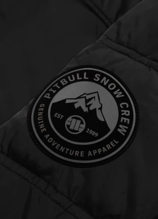 Kurtka zimowa pikowana parka z kapturem Pitbull West Coast KINGSTON II Czarna