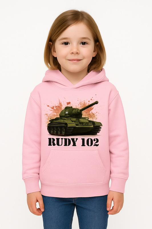 Bluza dziewczęca nadruk Czołg Rudy 102 różowa