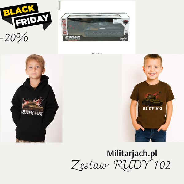 Zestaw RUDY 102 dla dzieci – bluza, koszulka + czołg RC