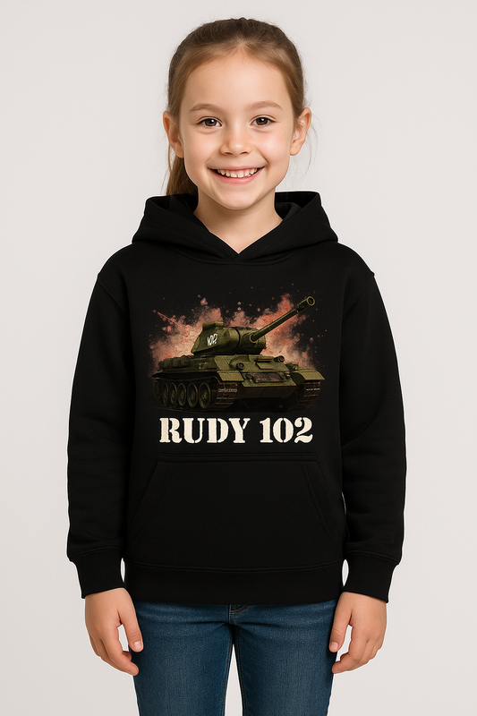 Bluza dziewczęca nadruk Czołg Rudy 102 czarna