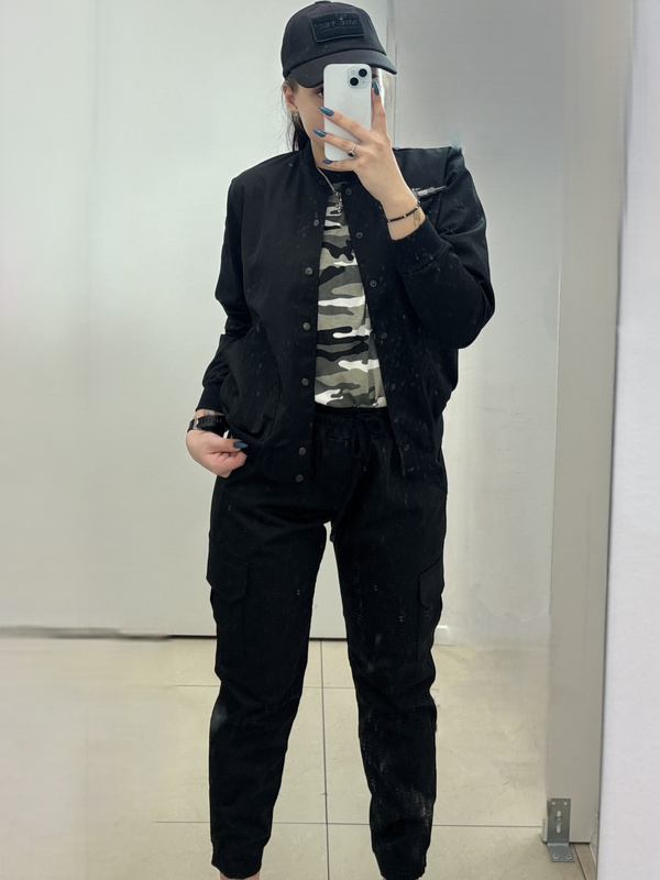 Komplet kurtka bomberka damska i joggery czarne