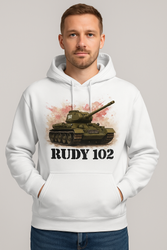 Bluza męska nadruk Czołg Rudy 102 biała