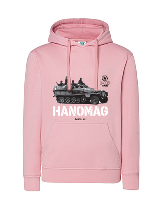 Bluza dziewczęca nadruk Czołg Hanomag różowa