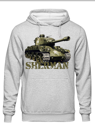 Bluza dziewczęca nadruk Czołg Sherman szara