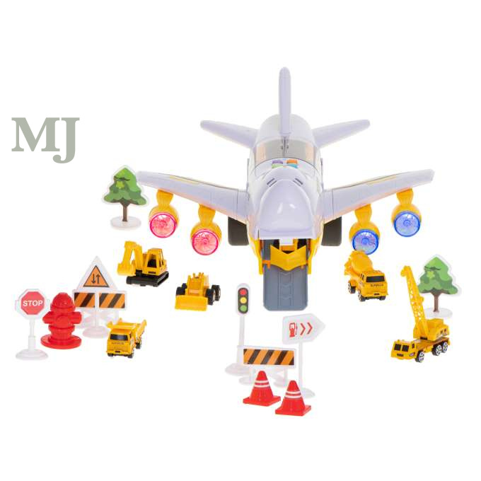 Transporter samolot + 6 aut pojazdy budowlane bok/przód 	KX5987 