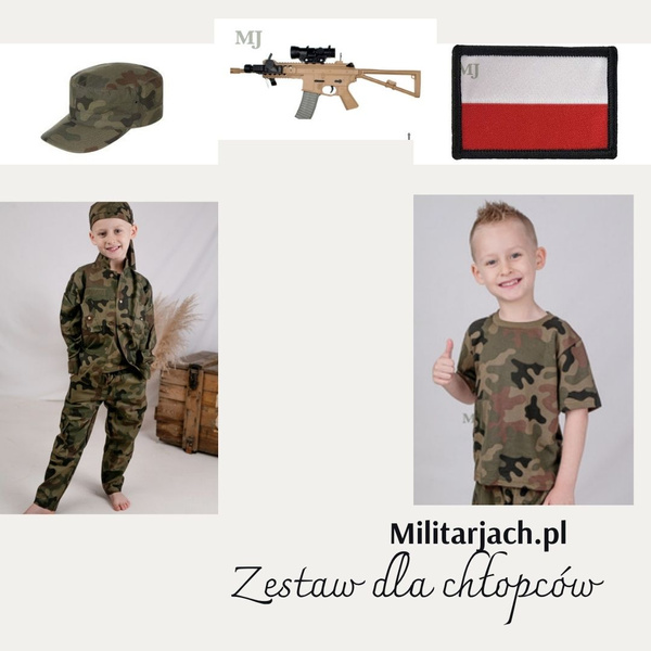 Zestaw wojskowy dla chłopców – moro WZ93 + akcesoria