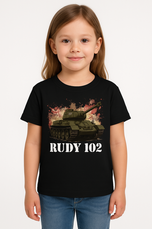 Koszulka T-shirt Dziewczęca Czołg Rudy 102 czarna