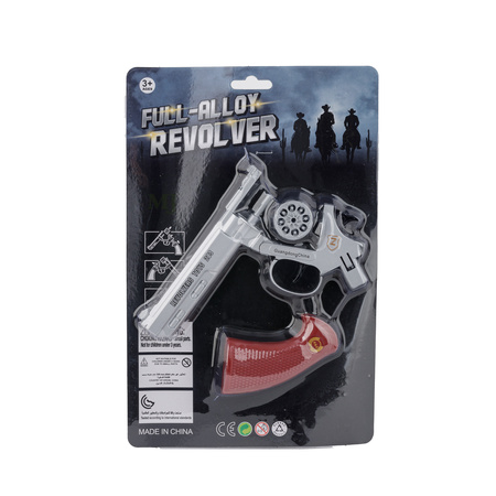 Pistolet metalowy na kapiszony srebrny MPS-203-2