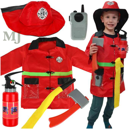 Kostium strój karnawałowy przebranie strażak walkie-talkie 3-8 lat