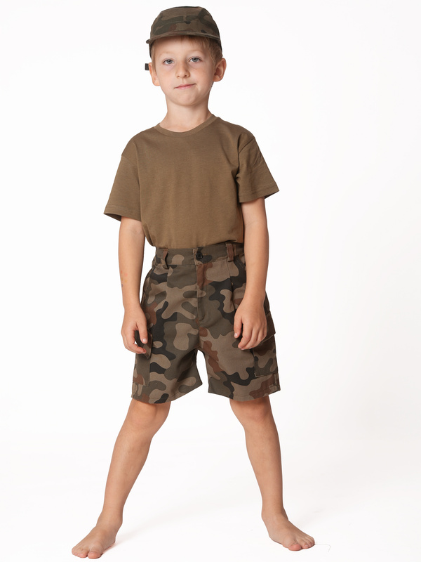 Krótkie spodenki bojówki chłopięce moro WZ.93 kieszenie boczne  Produkt Polski