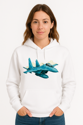 Bluza damska nadruk Samolot Lockheed P-38 Lightning biała