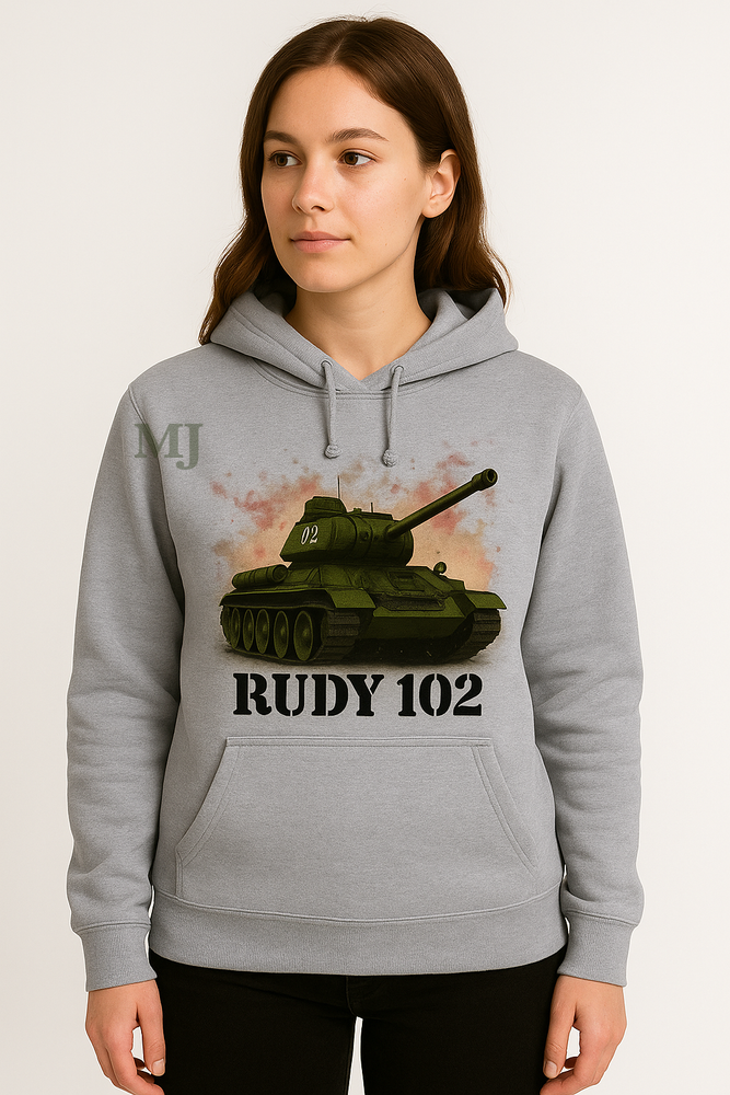 Bluza damska nadruk Czołg Rudy 102 szara