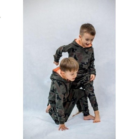 Bluza chłopięca/dziecięca moro z kapturem