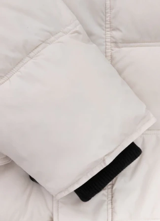 Kurtka zimowa pikowana parka z kapturem Pitbull West Coast KINGSTON II Biała