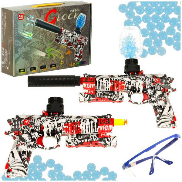 Pistolet na kulki żelowe (550 szt., 7-8 mm) , zasilanie akumulatorowe, USB + okulary