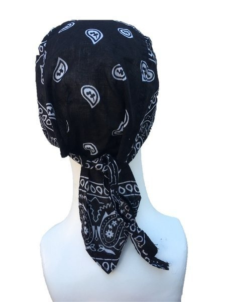 Bandana wiązana czarna wzór
