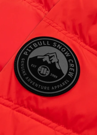 Kurtka zimowa pikowana parka z kapturem Pitbull West Coast KINGSTON II Czerwona