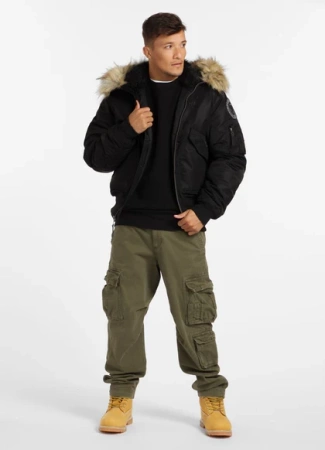 Kurtka zimowa męska z kapturem PitBull West Coast Harvest Czarna