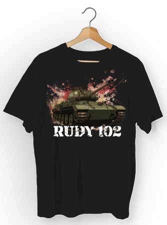 Koszulka T-shirt damska Czołg Rudy 102 czarny