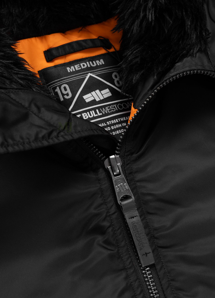 Kurtka zimowa bamberka z kapturem ENCINO PitBull czarna