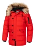 Kurtka zimowa pikowana parka z kapturem Pitbull West Coast KINGSTON II Czerwona