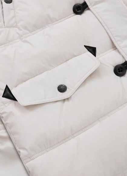Kurtka zimowa pikowana parka z kapturem Pitbull West Coast KINGSTON II Biała