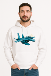 Bluza męska nadruk Samolot Lockheed P-38 Lightning biała