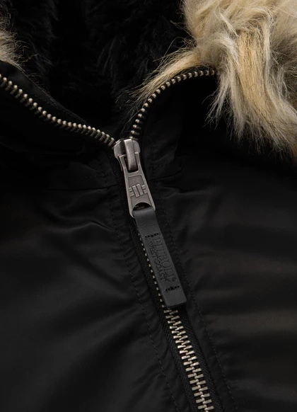 Kurtka zimowa męska z kapturem PitBull West Coast Harvest Czarna