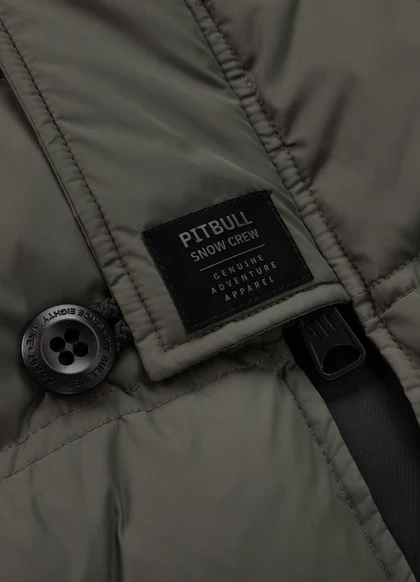 Kurtka zimowa pikowana parka z kapturem Pitbull West Coast KINGSTON II Oliwkowa