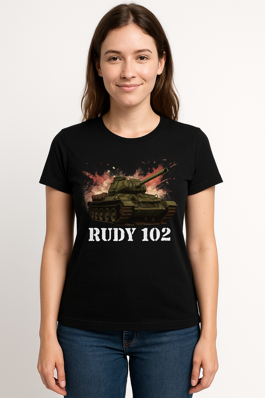Koszulka T-shirt damska Czołg Rudy 102 czarny