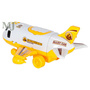 Transporter samolot rozkładany z autami + 3 auta pojazdy budowlane światła dźwięk 	KX6684_3 