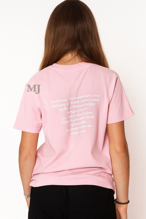 Koszulka T-shirt Miś Wojtek jasny róż Dziewczęca