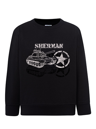 Bluza chłopięca nadruk Czołg Sherman czarna