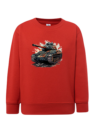 Bluza chłopięca nadruk Czołg czerwona