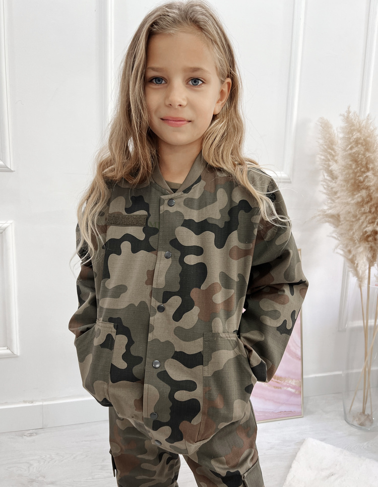 Komplet moro dla dziewczynki bomberka i joggery WZ.93 Produkt Polski