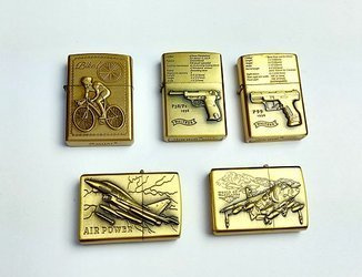 Zapalniczka benzynowa złota  różne wzory