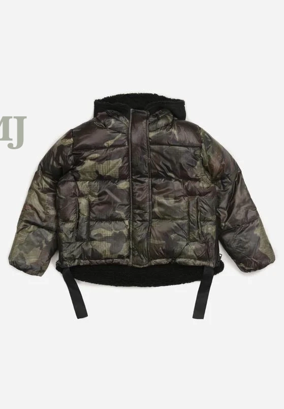 Kurtka chłopięca moro pikowana