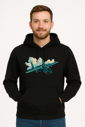 Bluza męska nadruk Samolot Lockheed P-38 Lightning czarna