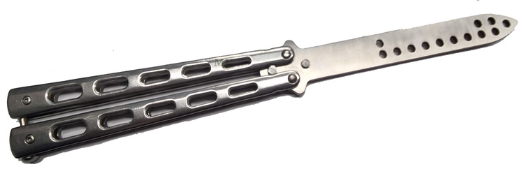 Nóż składany treningowy motylek srebrny