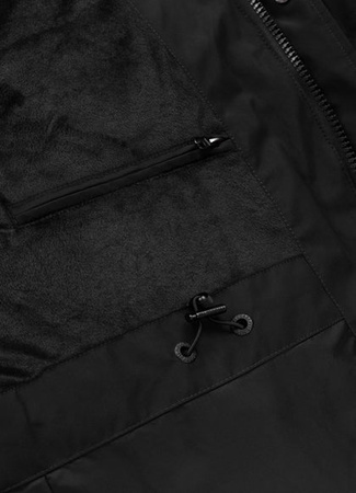 Kurtka zimowa pikowana parka z kapturem Pitbull West Coast  FOREST Czarna