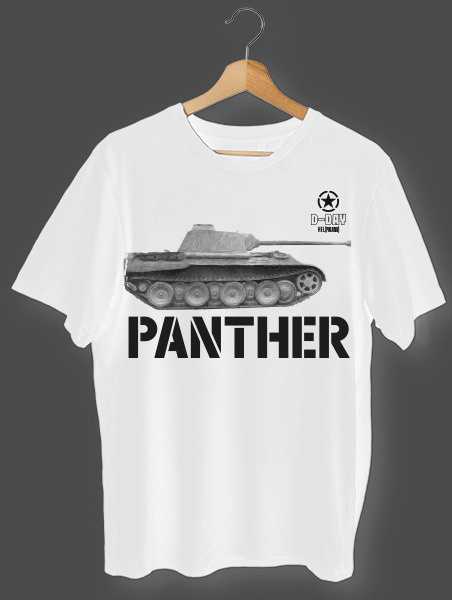 Koszulka T-shirt Chłopięca Czołg Pantera Biała