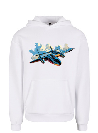 Bluza dziewczęca nadruk Samolot Lockheed P-38 Lightning biała