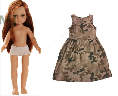 Lalka 32cm kasztanowe włosy w sukience moro pustynne