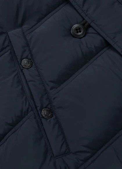 Kurtka zimowa pikowana parka z kapturem Pitbull West Coast KINGSTON II Ciemny Granatowy